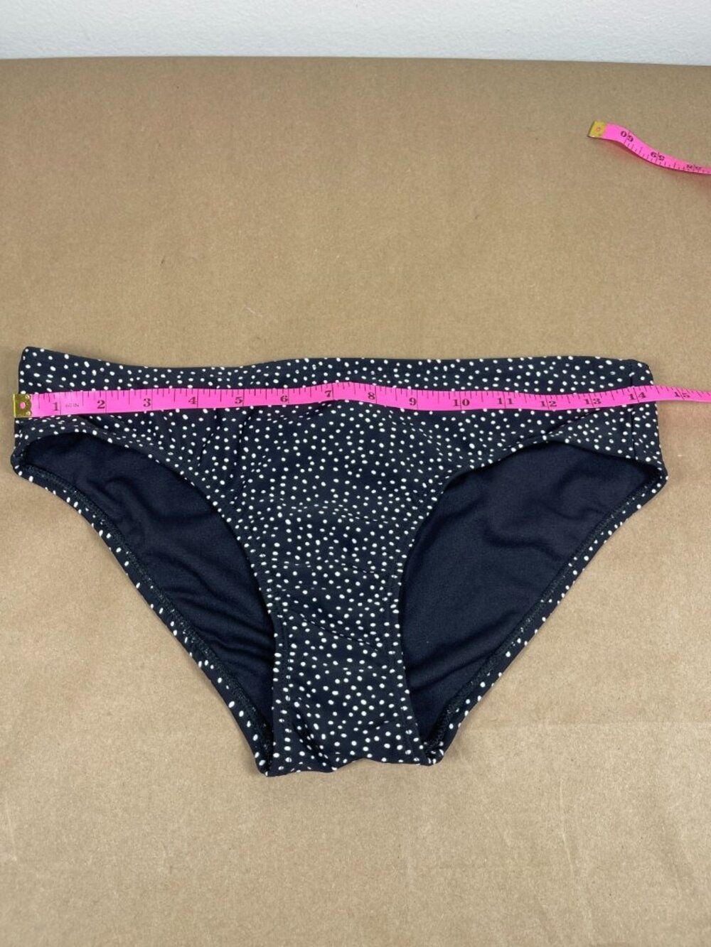 No Boundaries Bikini Bottom Womens M 7-9 Black White Polka Dot Swim Bottom